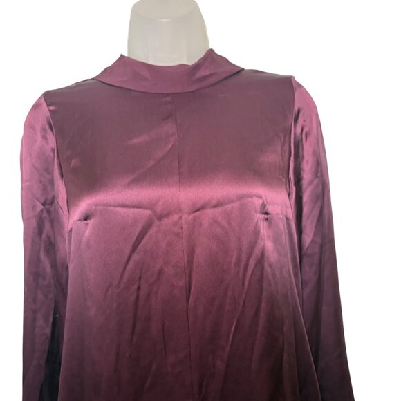Inclán Studio Houston Silk Shift Dress Size 2 Eggplant Purple NWT $330 Sample - Picture 3 of 7